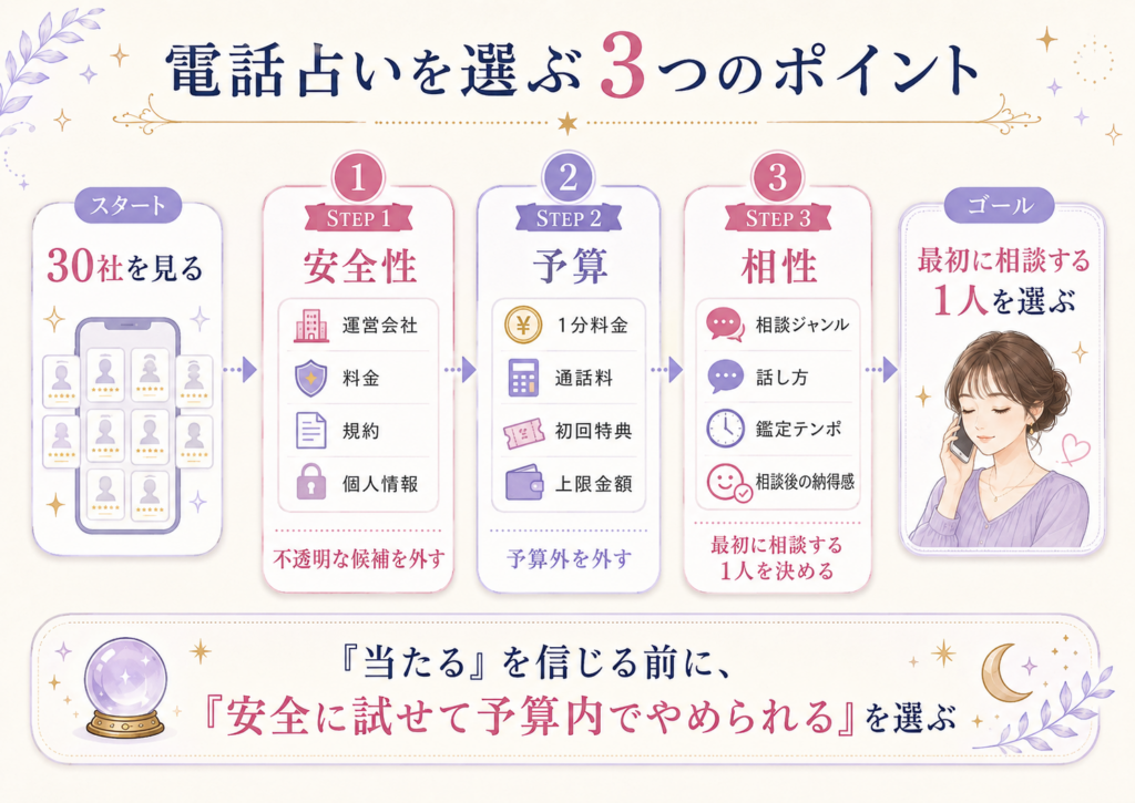 電話占い選び3つのポイント